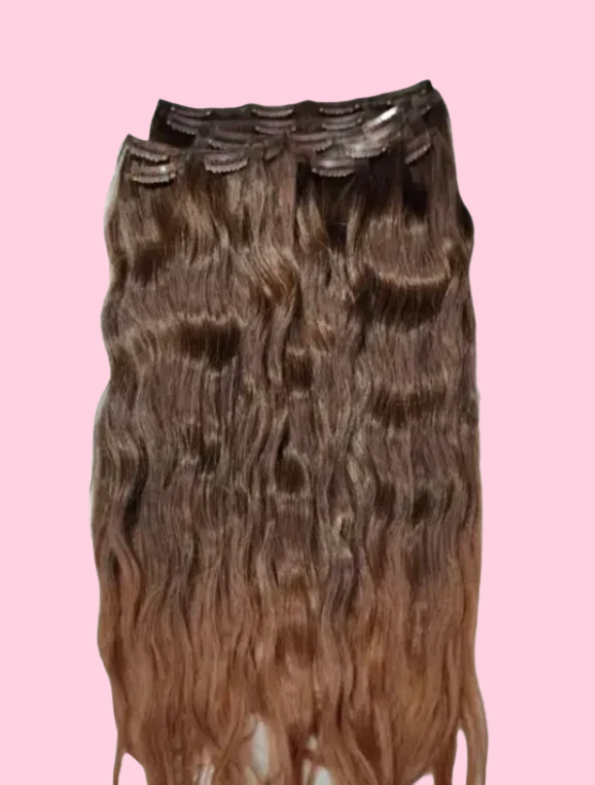 Wavy Long Full Head Clip-on Hair Extensions