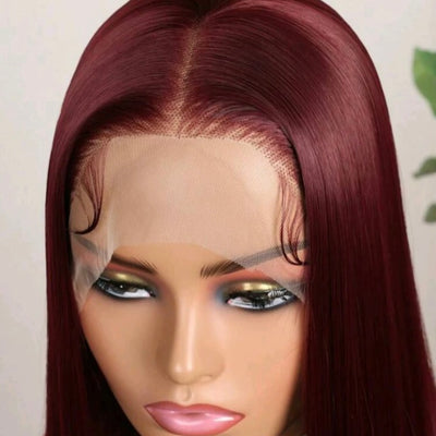 Burgundy Lace Front Wig(human blend)