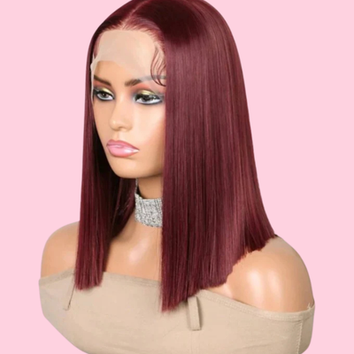 Burgundy Lace Front Wig(human blend)